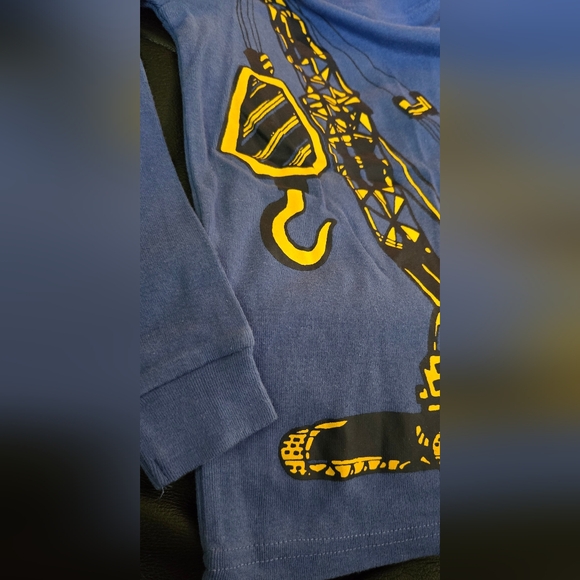 Carter's Blue W/yellow Construction Crane Long Sleeve Tee Sz5 NWOT - Picture 5 of 5